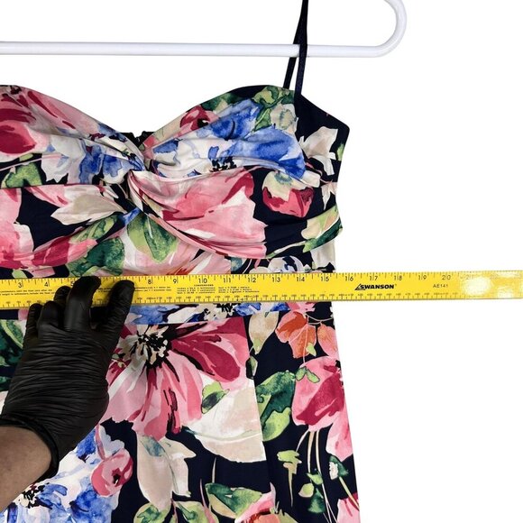 Eliza J 6 Strapless Sweetheart Bustier Floral High Low Ruffle Dress Bloomcore - Picture 14 of 16